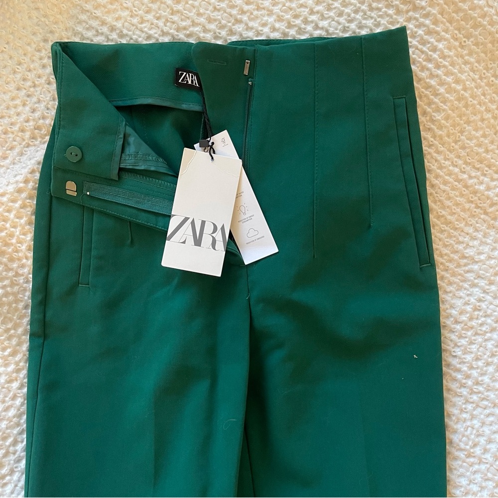 Zara Green Chinos Tailored Fit